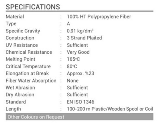 Polypropyleen 3-Strengs Multifilament Touw (12 mm)