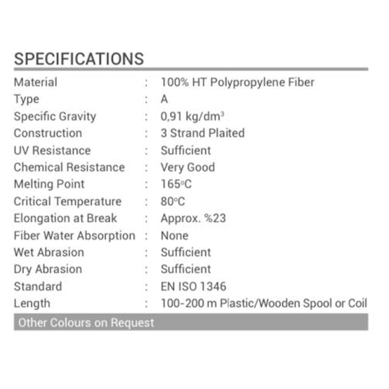 Afbeelding laden in galerieweergave, Polypropylene 3-strand multifilament rope, close-up of the twist
